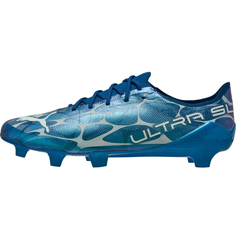 Soccer Shoes * | Puma Glow Ultra Sl Fg Limoges & White With Arctic Ice With Mykonos Blue Soccer Shoes