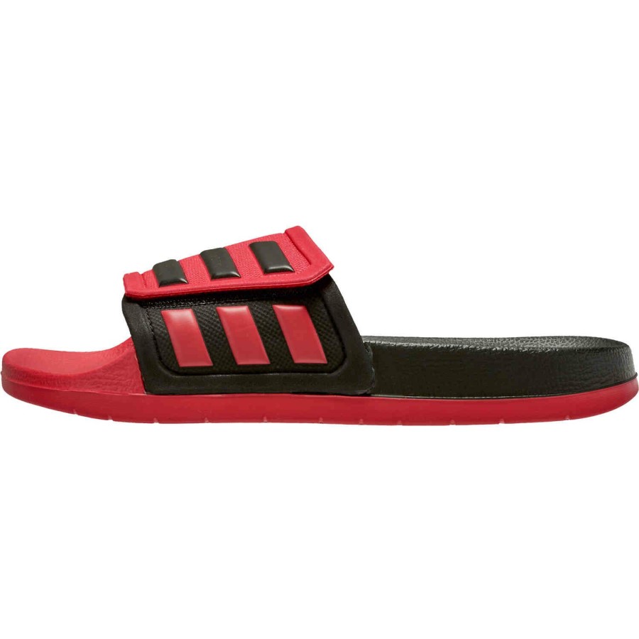 Soccer Shoes * | Adidas Manchester United Adilette Slides Red & Black Soccer Shoes