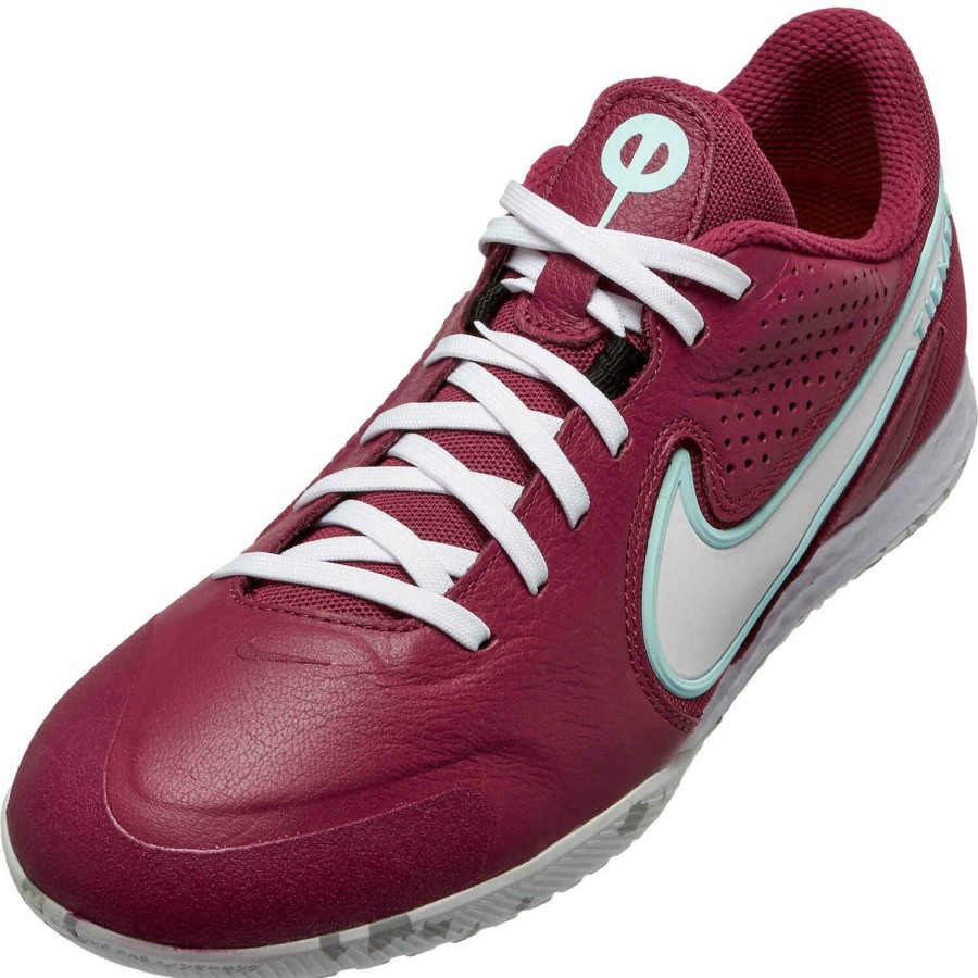 Soccer Shoes * | Nike Tiempo Legend 9 Pro Ic Rosewood & White With Glacier Blue With Pink Foam Soccer Shoes