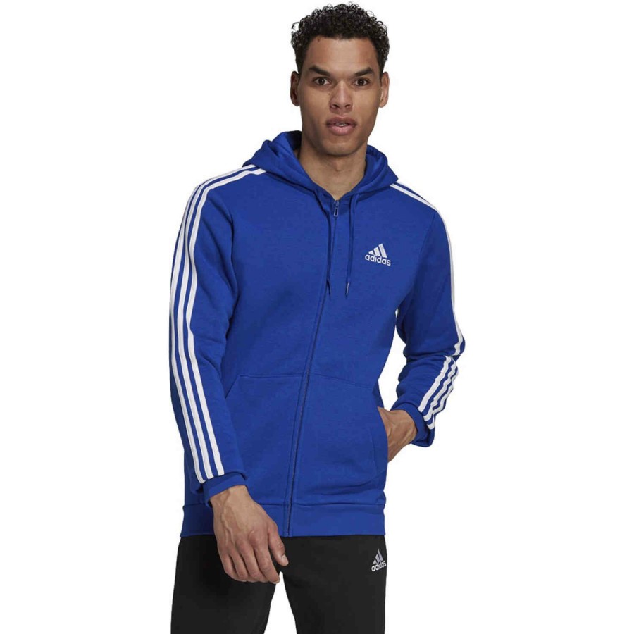 Soccer Apparel * | Adidas Essentials Fleece Full-Zip Hoodie Team Royal Blue/White Jackets & Sweatshirts