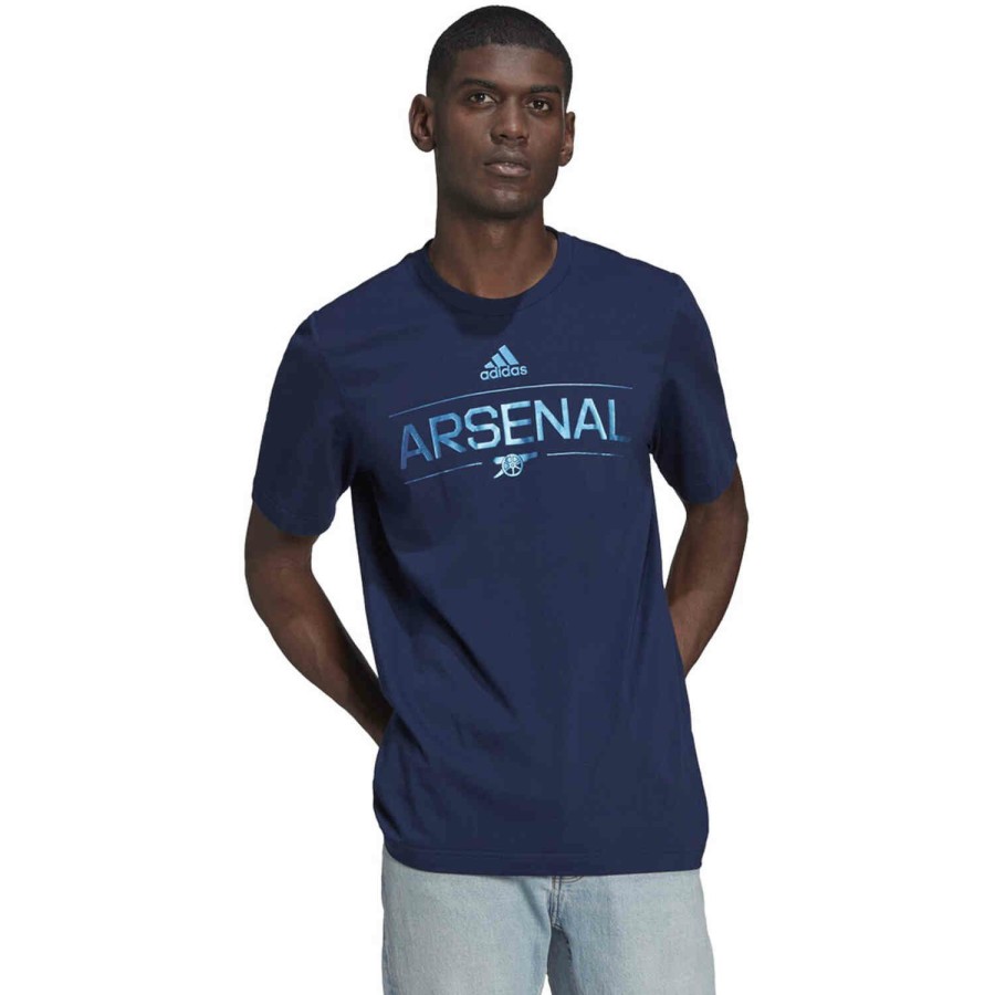 Soccer Apparel * | Adidas Arsenal Graphic Lifestyle Tee Navy Blue Soccer Shirts