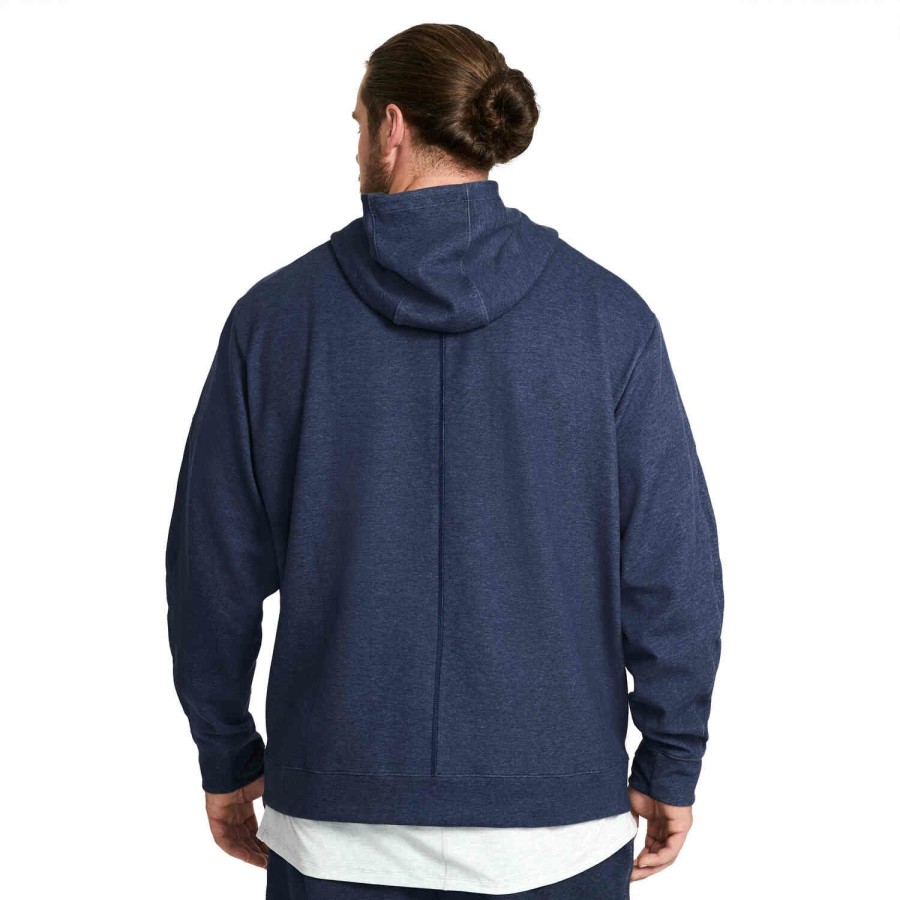 Soccer Apparel * | Nike Yoga Full-Zip Fleece Hoodie Midnight Navy/Heather Jackets & Sweatshirts