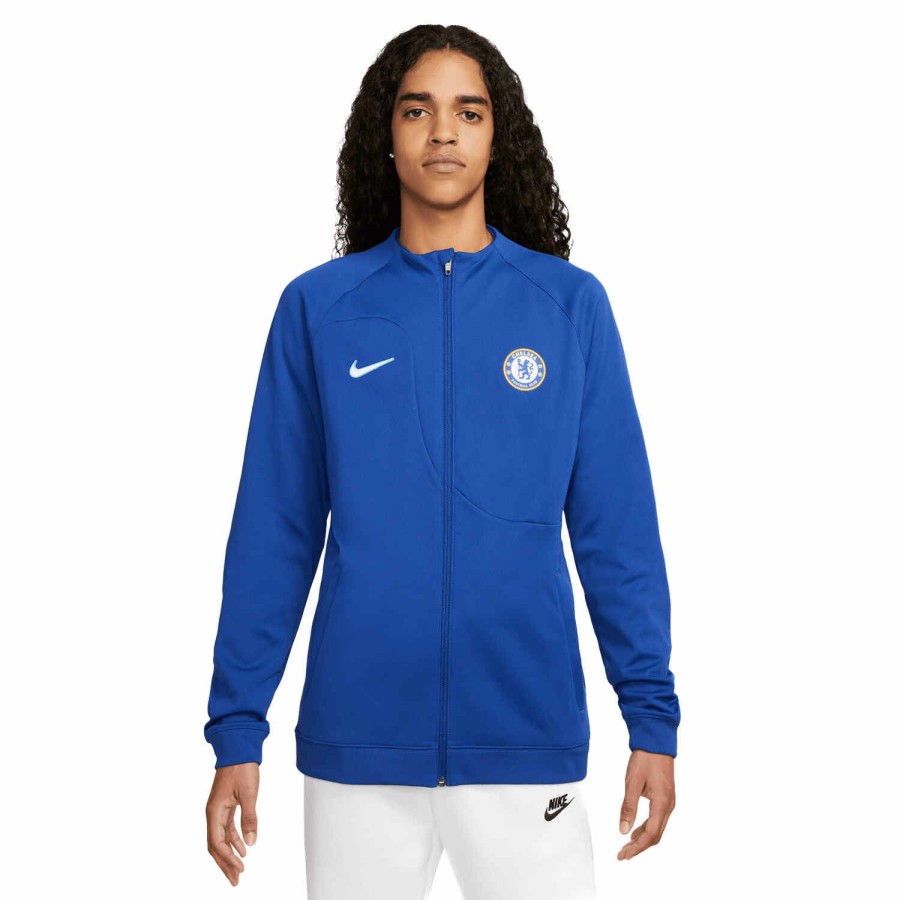 Soccer Apparel * | Nike Chelsea Anthem Jacket Rush Blue/White Jackets & Sweatshirts