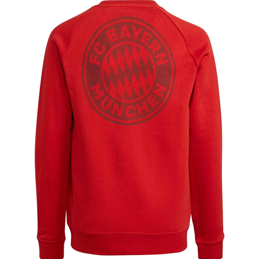 Soccer Apparel * | Kids Adidas Bayern Munich Crew Sweatshirt Fcb True Red Jackets & Sweatshirts