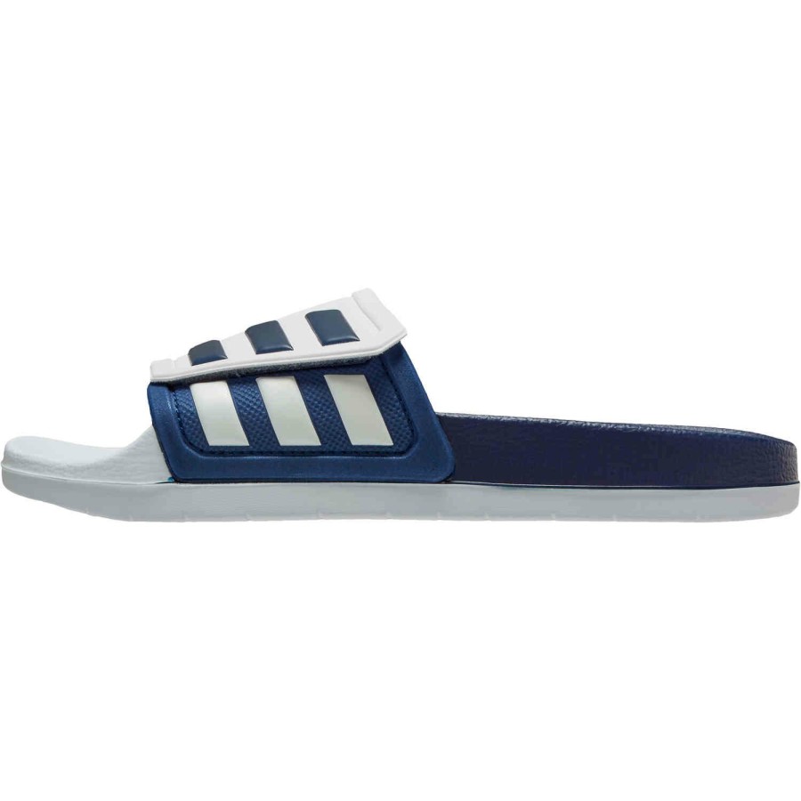 Soccer Shoes * | Adidas Real Madrid Adilette Slides White & Dark Blue Soccer Shoes