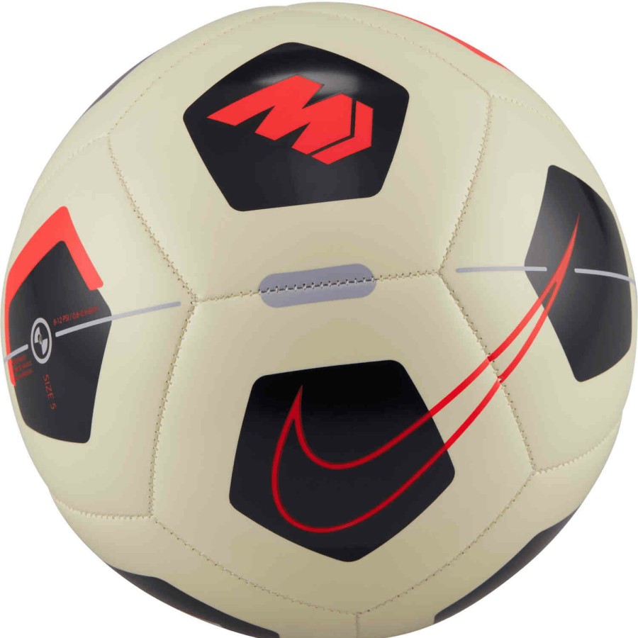 Soccer Equipment * | Nike Mercurial Fade Soccer Ball Coconut Milk & Off Noir With Bright Crimson Soccer Equipment