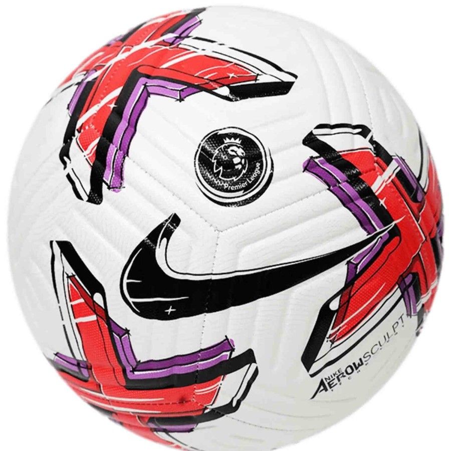 Soccer Equipment * | Nike Premier League Soccer Ball White & Bright Crimson With Black Soccer Equipment