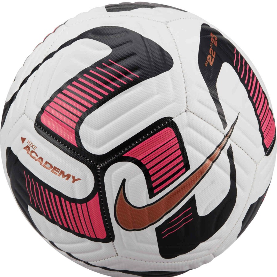 Soccer Equipment * | Nike Academy Soccer Ball White & Metallic Copper With Pink Blast Soccer Equipment