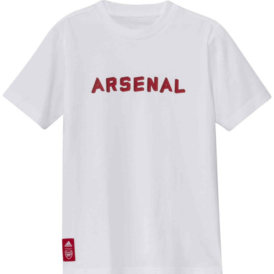 Soccer Apparel * | Kids Adidas Arsenal Tee White Soccer Shirts