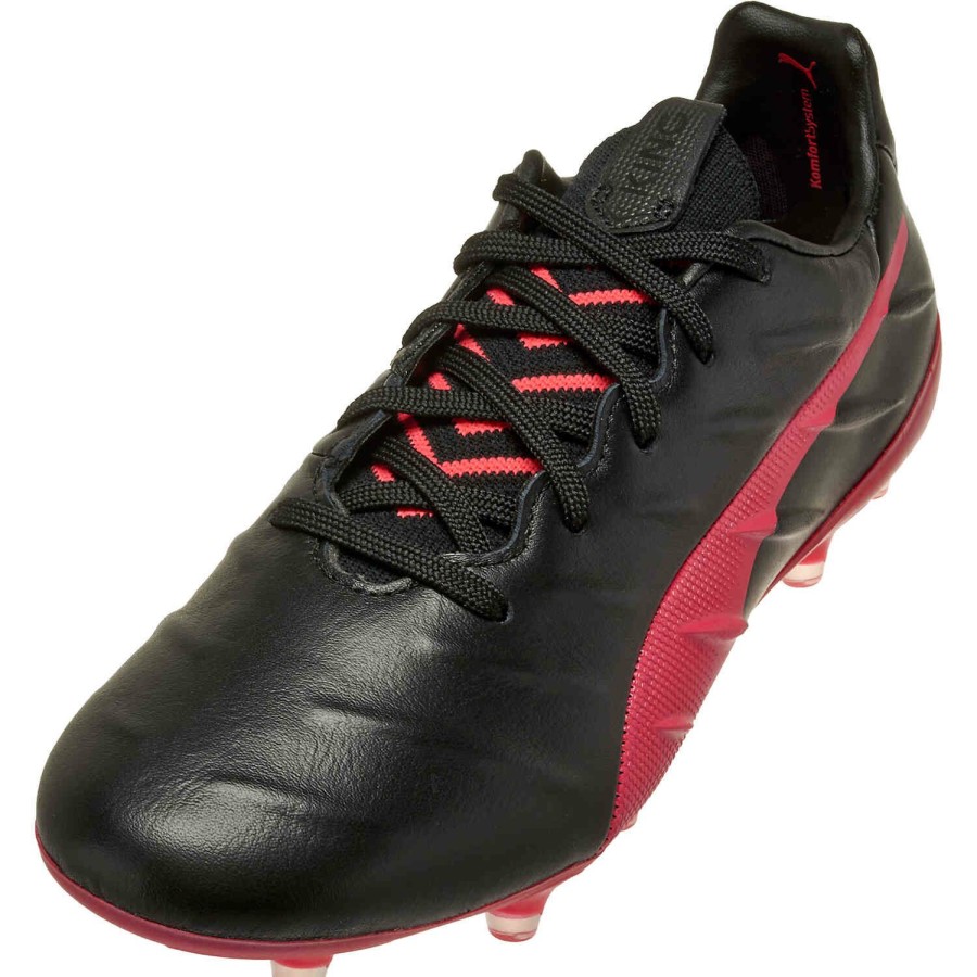 Soccer Shoes * | Puma King Platinum 21 Fg Black & Sunblaze Soccer Shoes