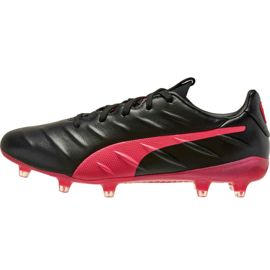 Soccer Shoes * | Puma King Platinum 21 Fg Black & Sunblaze Soccer Shoes