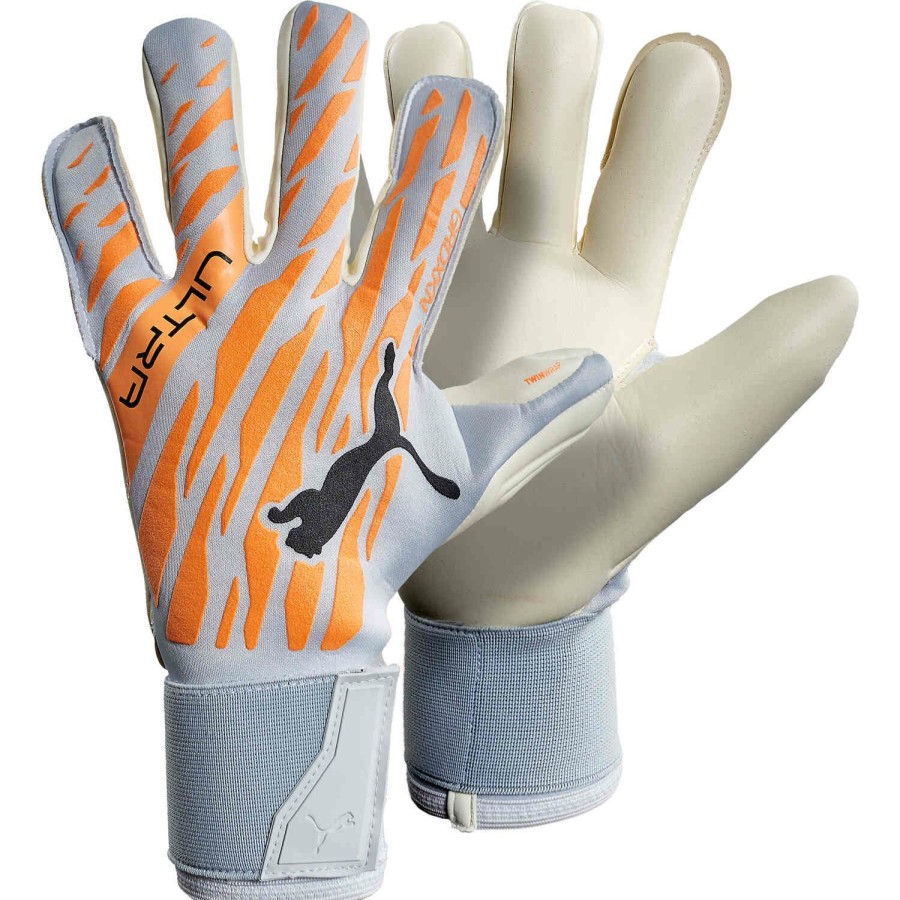 Soccer Equipment * | Puma Ultra Grip 1 Hybrid Pro Goalkeeper Gloves Live Wire & Daimond Silver With Black Soccer Equipment