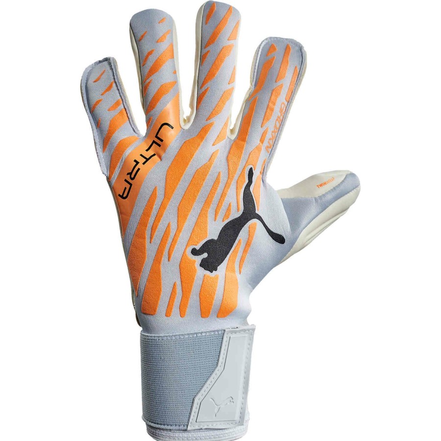 Soccer Equipment * | Puma Ultra Grip 1 Hybrid Pro Goalkeeper Gloves Live Wire & Daimond Silver With Black Soccer Equipment