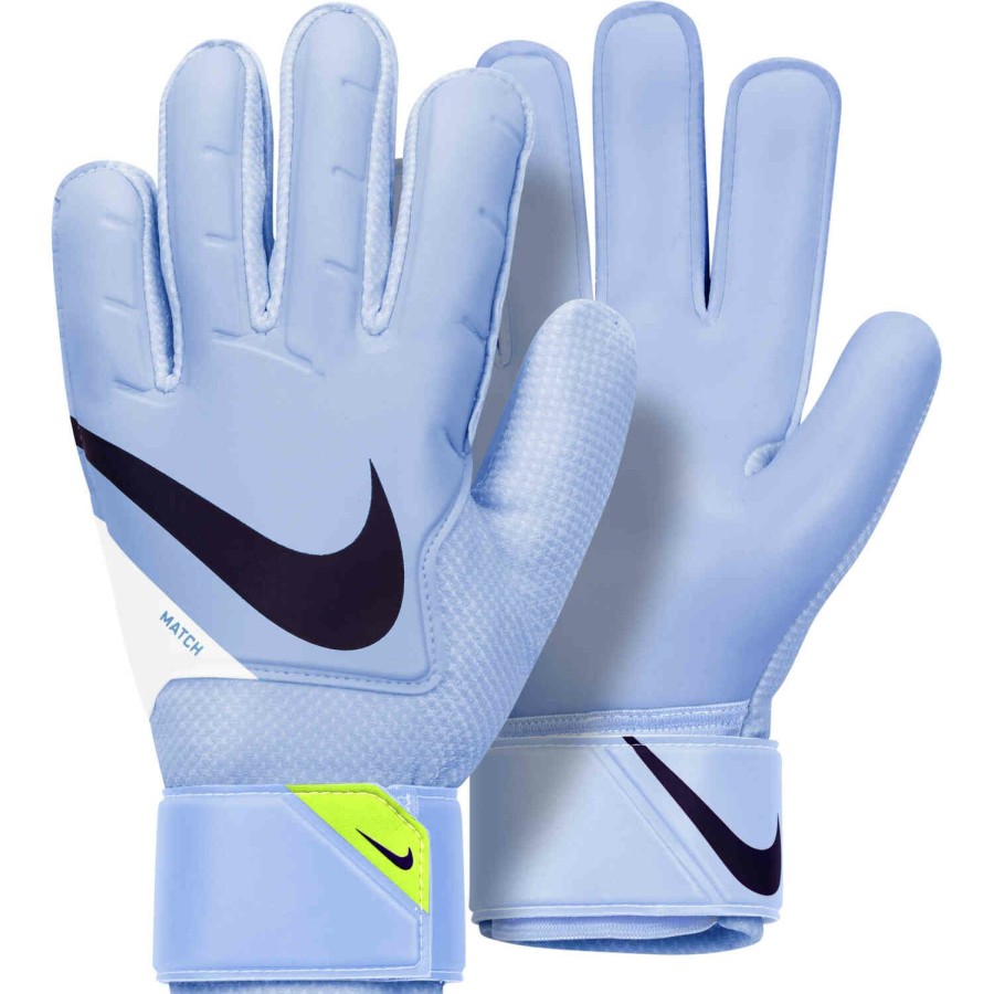 Soccer Equipment * | Nike Grip 3 Goalkeeper Gloves Light Marine & White With Blackened Blue Soccer Equipment