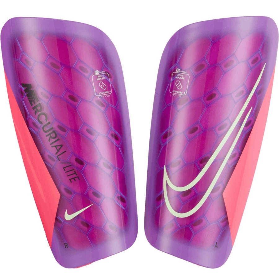 Soccer Equipment * | Nike Nocase Mercurial Lite Shin Guards Hyper Pink & Fuchsia Dream With Barely Volt Soccer Equipment