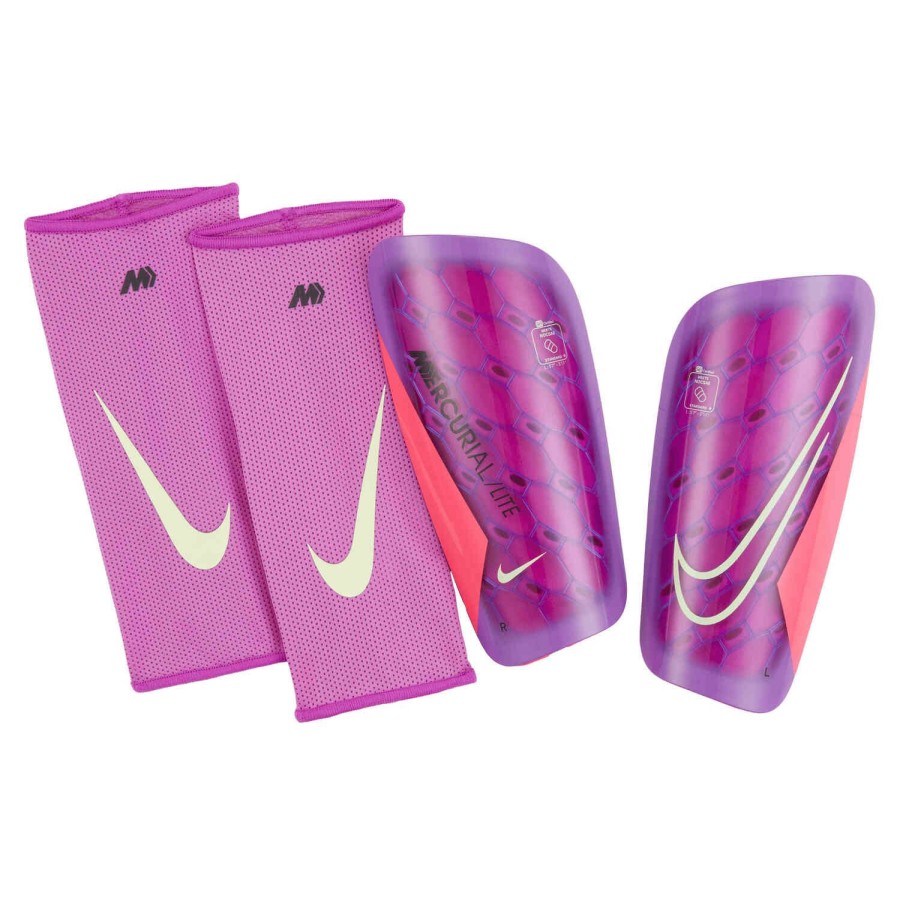 Soccer Equipment * | Nike Nocase Mercurial Lite Shin Guards Hyper Pink & Fuchsia Dream With Barely Volt Soccer Equipment