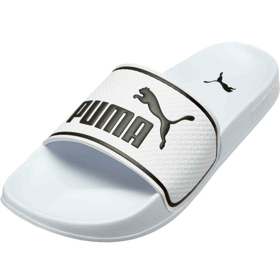 Soccer Shoes * | Puma Leadcat 2.0 Slides White & Black Soccer Shoes