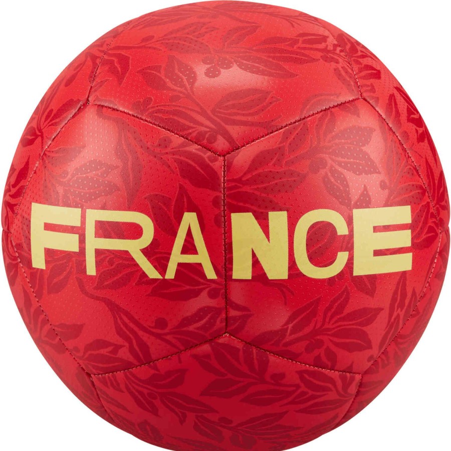 Soccer Equipment * | Nike France Pitch Soccer Ball University Red & Gym Red With Saturn Gold Soccer Equipment