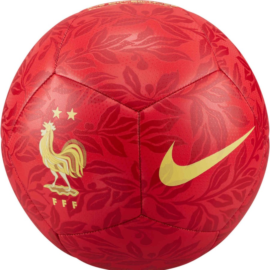 Soccer Equipment * | Nike France Pitch Soccer Ball University Red & Gym Red With Saturn Gold Soccer Equipment