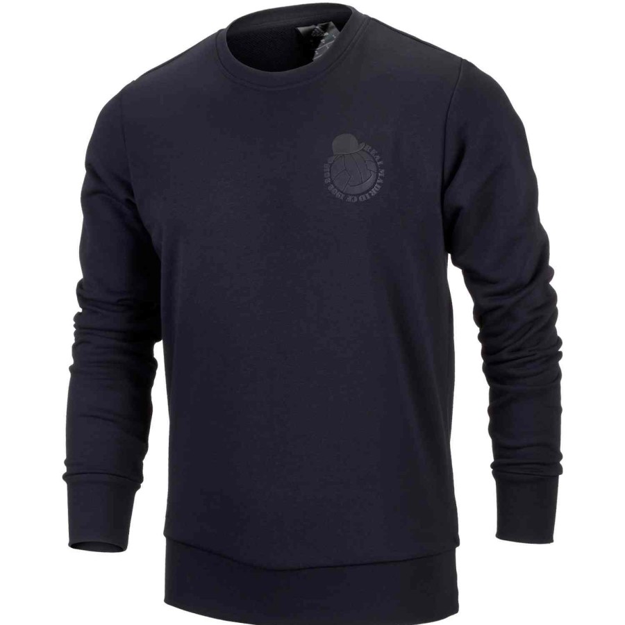 Soccer Apparel * | Adidas Real Madrid Graphic Sweat Top Black Soccer Shirts