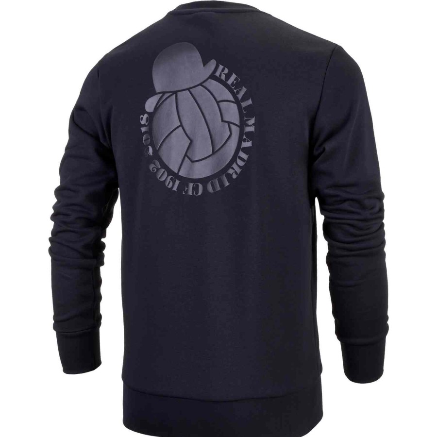 Soccer Apparel * | Adidas Real Madrid Graphic Sweat Top Black Soccer Shirts