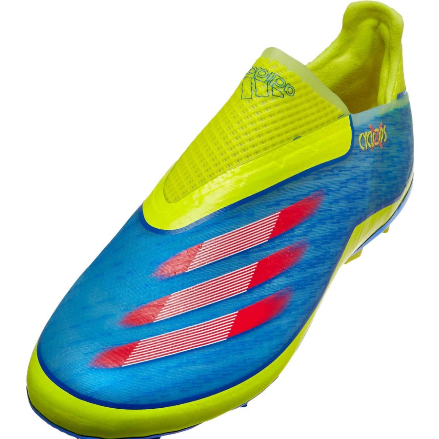 Soccer Shoes * | Kids Adidas X Marvel X-Men X Ghosted+ Fg Blue & Vivid Red With Bright Yellow Soccer Shoes