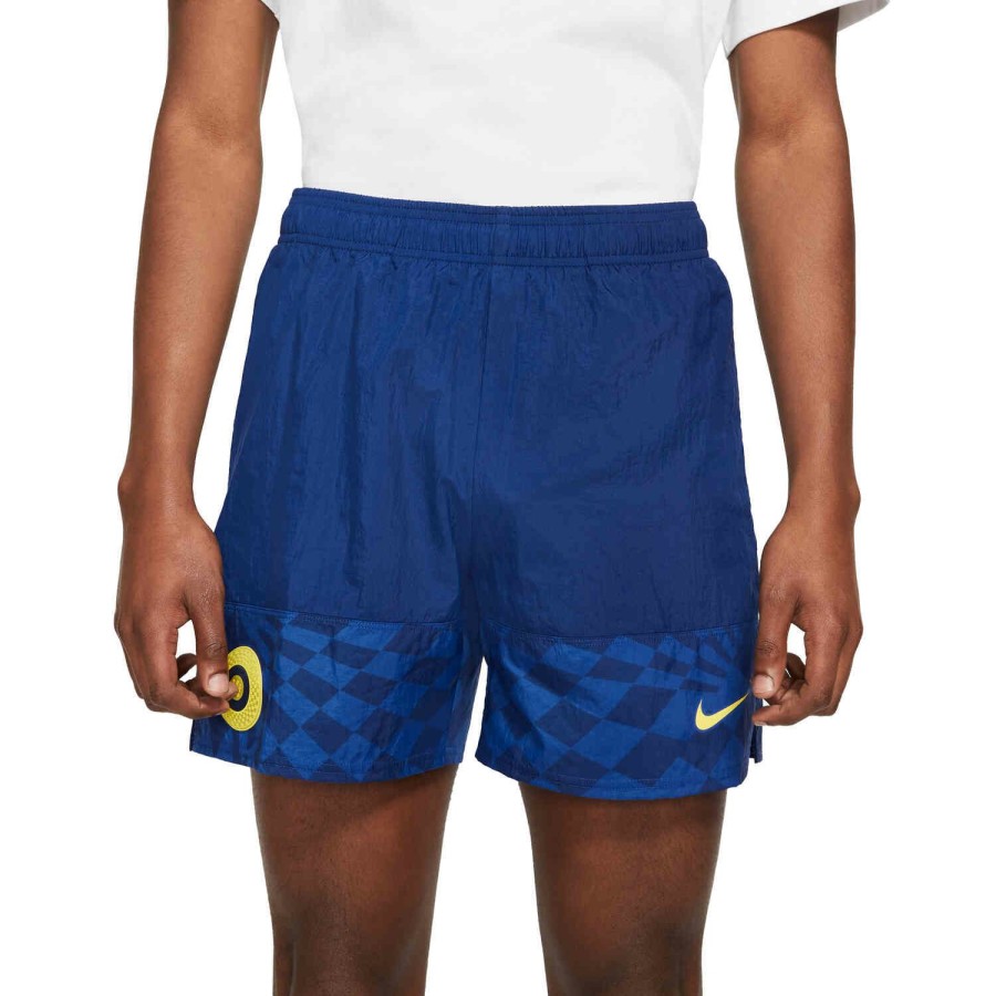 Soccer Apparel * | Nike Chelsea Woven Shorts Blue Void/Blue Void/Opti Yellow Soccer Shorts