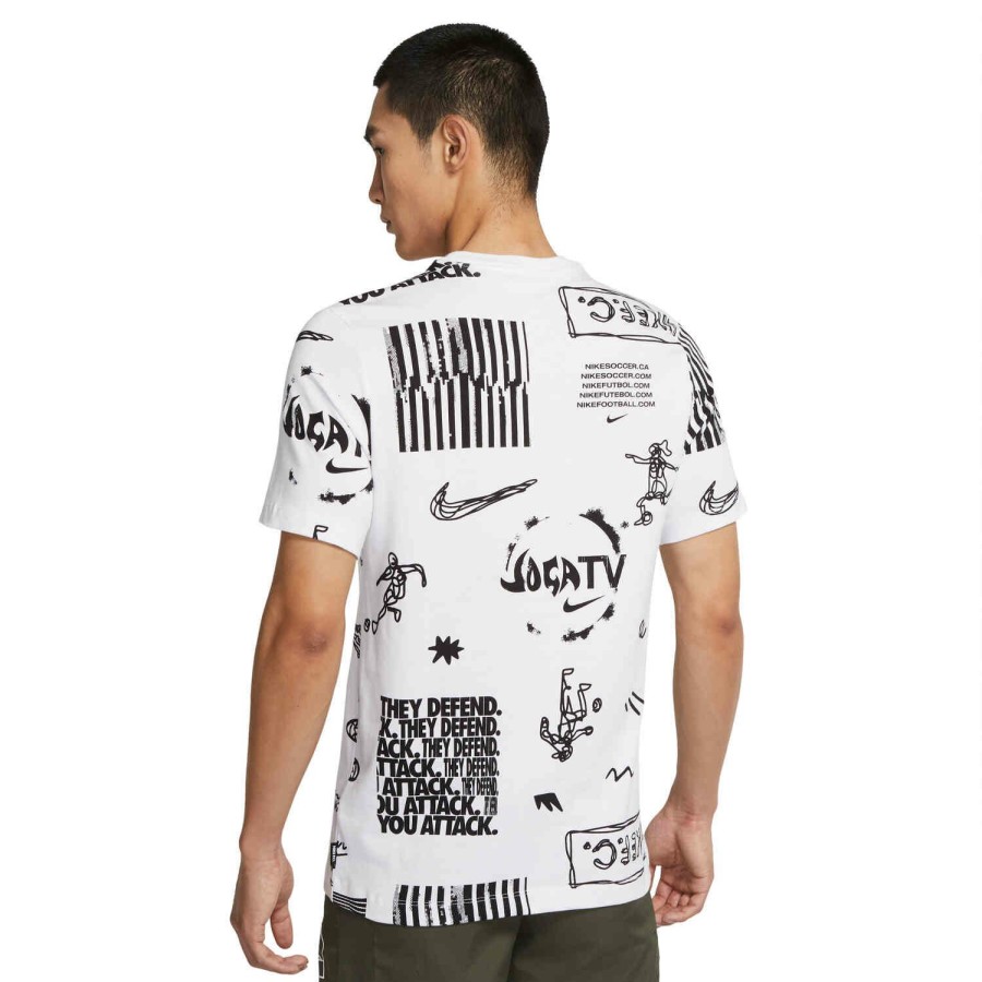 Soccer Apparel * | Nike Fc Lifestyle All Over Print Tee White Soccer Shirts