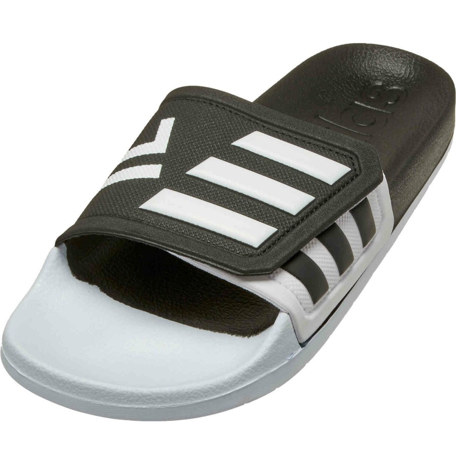 Soccer Shoes * | Adidas Juventus Adilette Slides Black & White Soccer Shoes