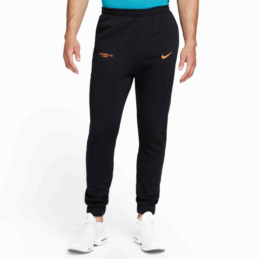 Soccer Apparel * | Nike Chelsea Fleece Pants Black/Hyper Crimson Soccer Pants