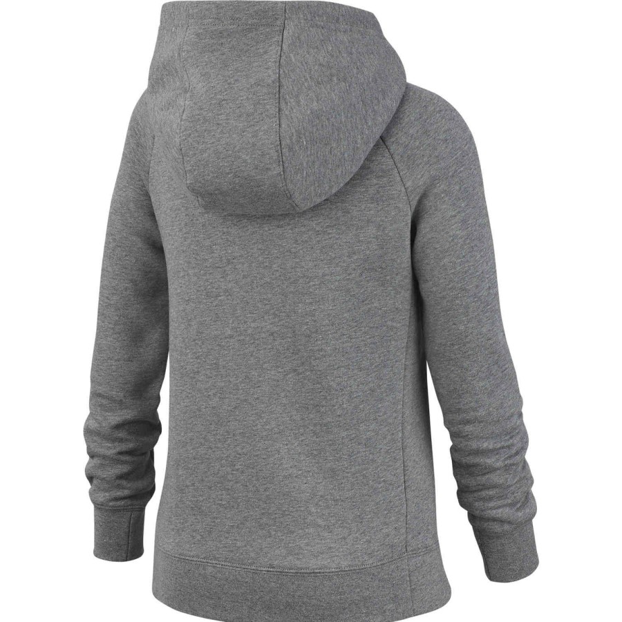 Soccer Apparel * | Girls Nike Fleece Full-Zip Hoodie Carbon Heather Jackets & Sweatshirts