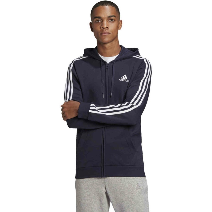 Soccer Apparel * | Adidas Essentials Fleece Full-Zip Hoodie Legend Ink Jackets & Sweatshirts