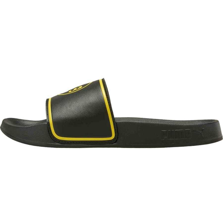 Soccer Shoes * | Puma Borussia Dortmund Leadcat 2.0 Slides Black & Cyber Yellow Soccer Shoes