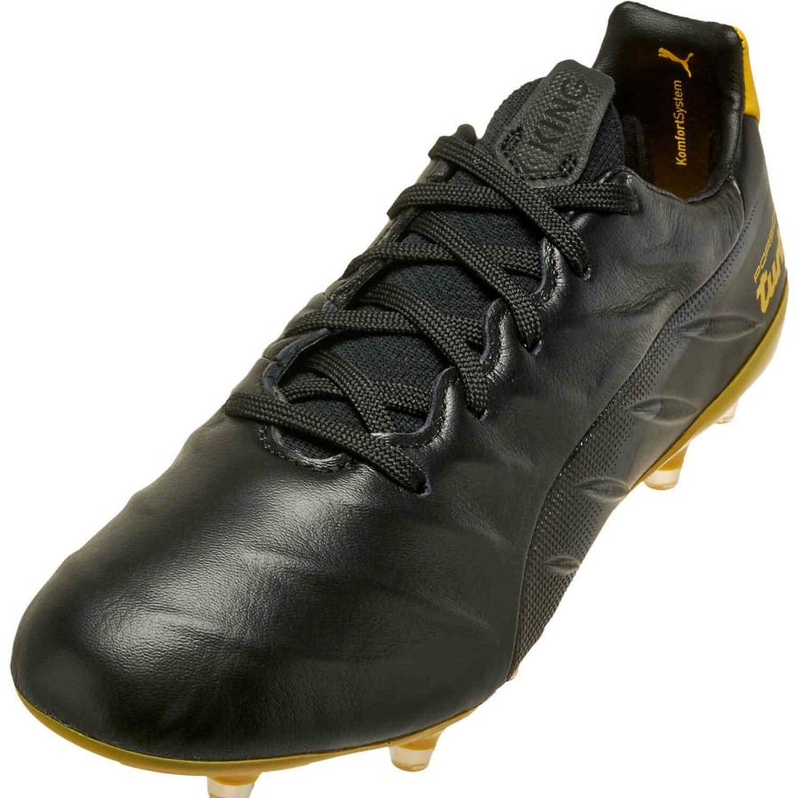 Soccer Shoes * | Puma Turbo King Platinum 21 Fg Black & Lemon Chrome Soccer Shoes