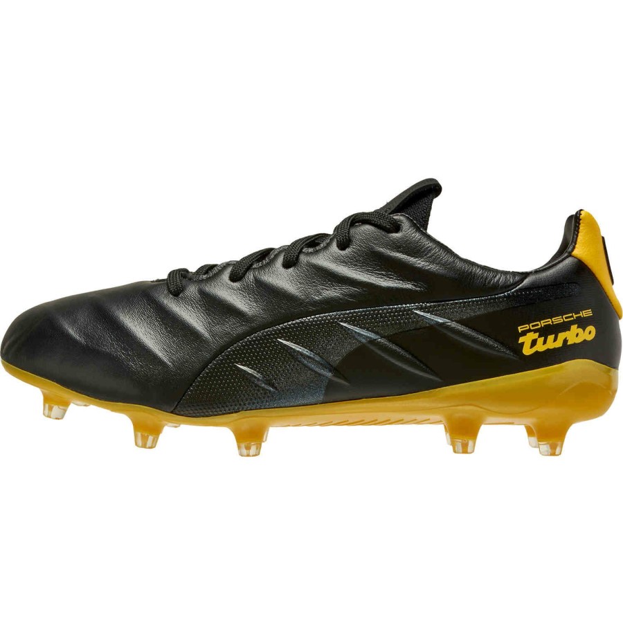 Soccer Shoes * | Puma Turbo King Platinum 21 Fg Black & Lemon Chrome Soccer Shoes