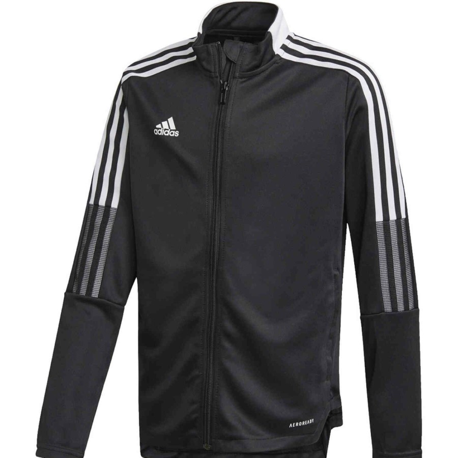 Soccer Apparel * | Kids Adidas Tiro 21 Track Jacket Black Jackets & Sweatshirts