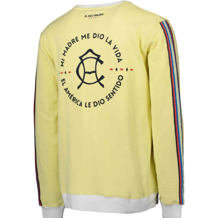 Soccer Apparel * | Club America Crew Cream Yellow Jackets & Sweatshirts