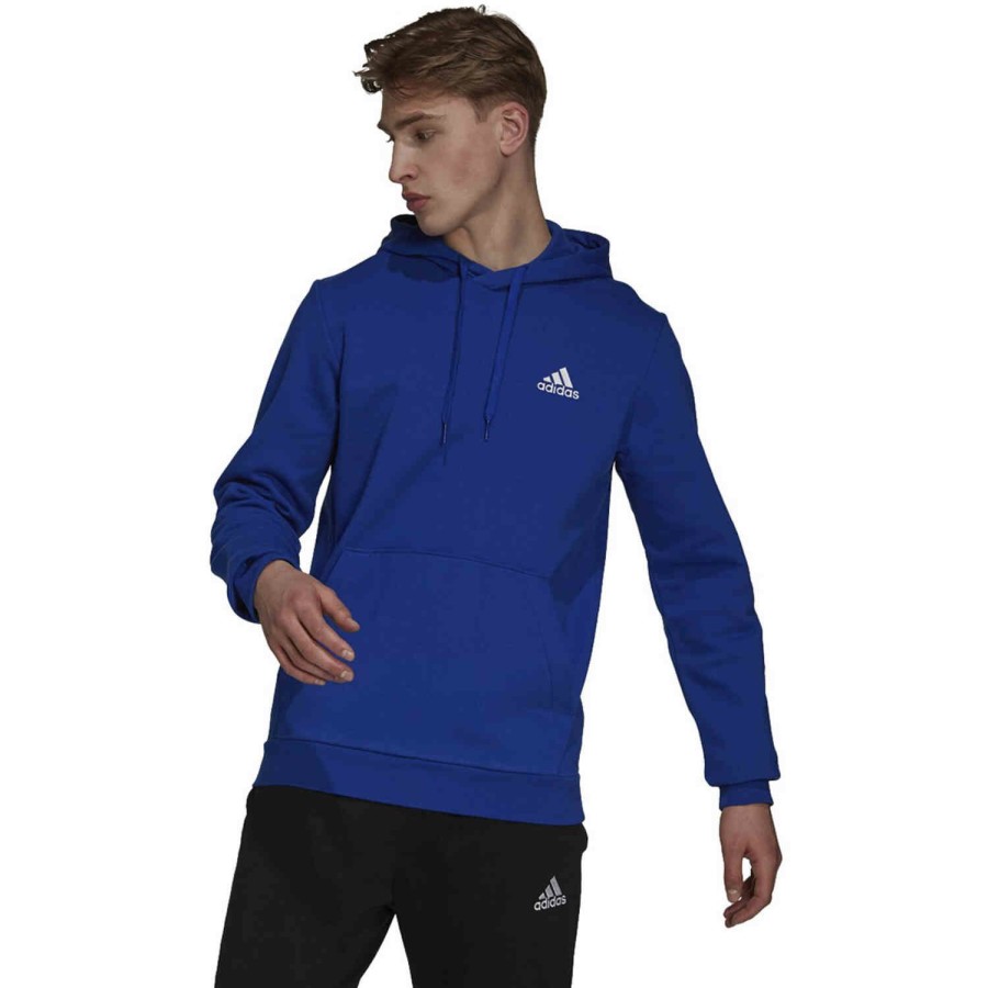 Soccer Apparel * | Adidas Essentials Cozy Hoodie Bold Blue/White Jackets & Sweatshirts